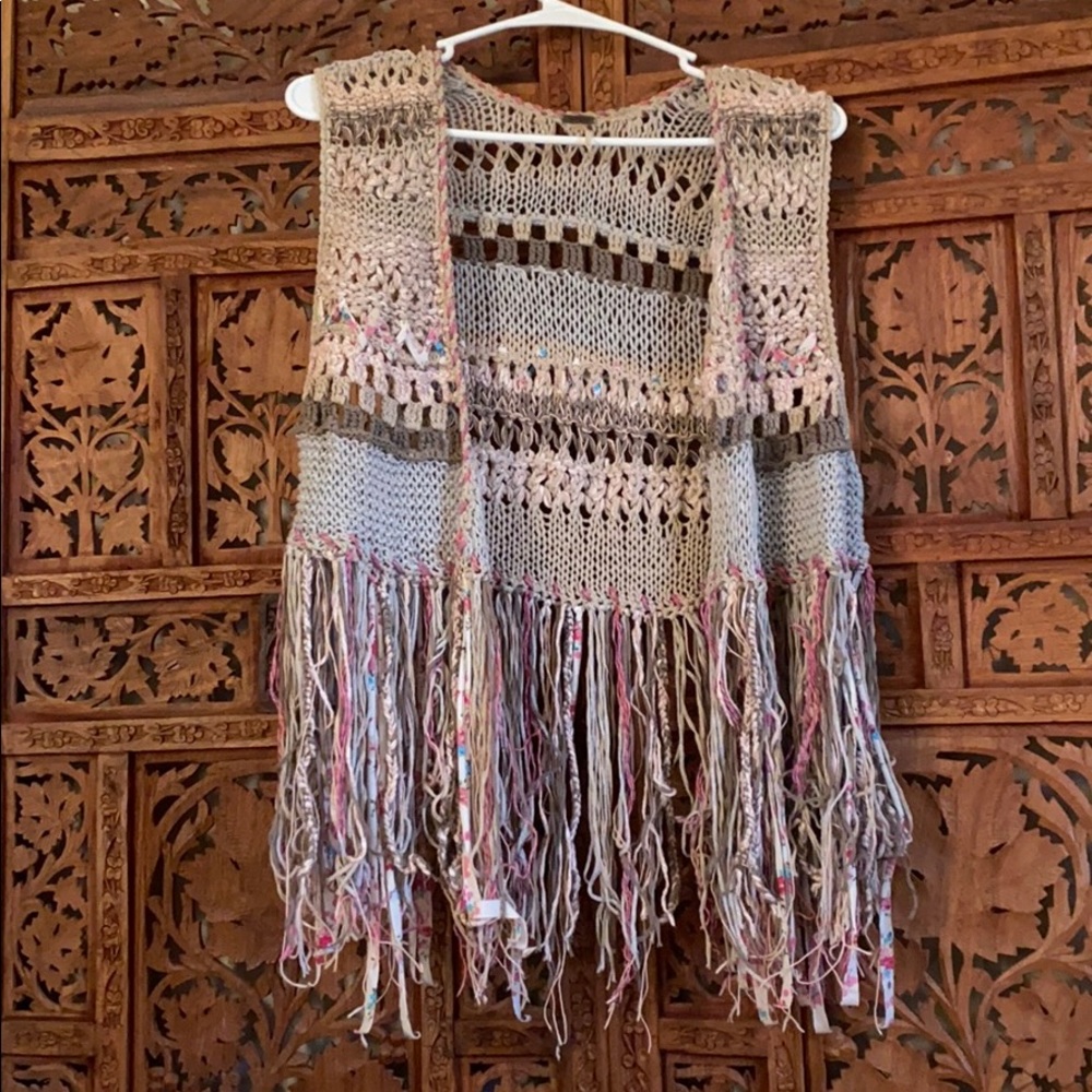 Free people knit vest cardigan